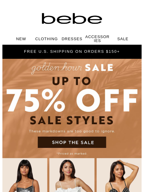 bebe newsletter: Golden Hour Sale  40% Off STARTS NOW!