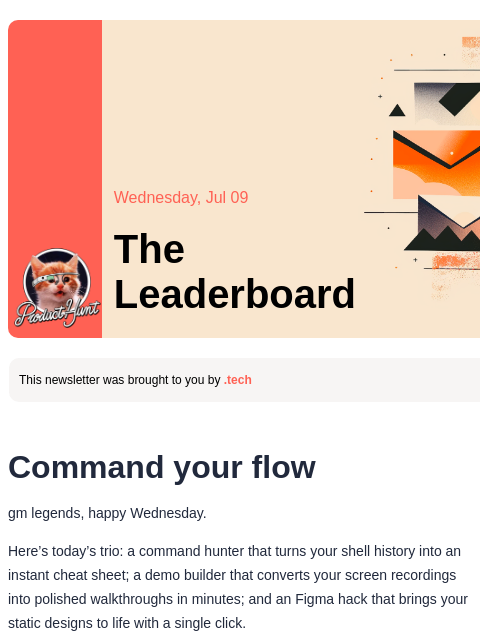 producthunt newsletter: 😸 Your shell's cheat sheet