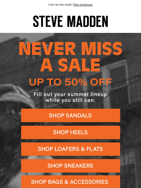 stevemadden newsletter: So Much Sale, So Little Time