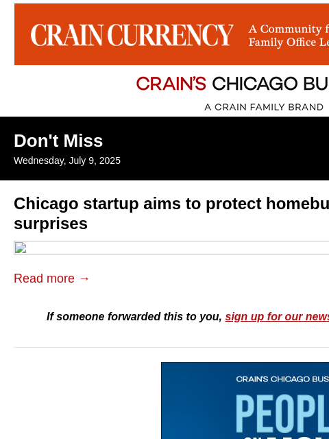 crainalerts newsletter: Startup aims to protect against HOA surprises