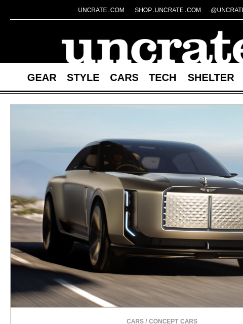 uncrate newsletter: Bentley EXP 15 Concept & more