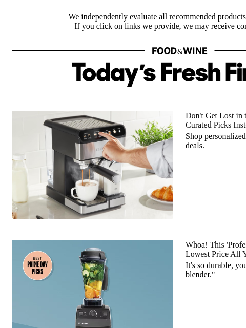 foodandwine newsletter: PSA: This 'Professional' Blender is at the Lowest ...