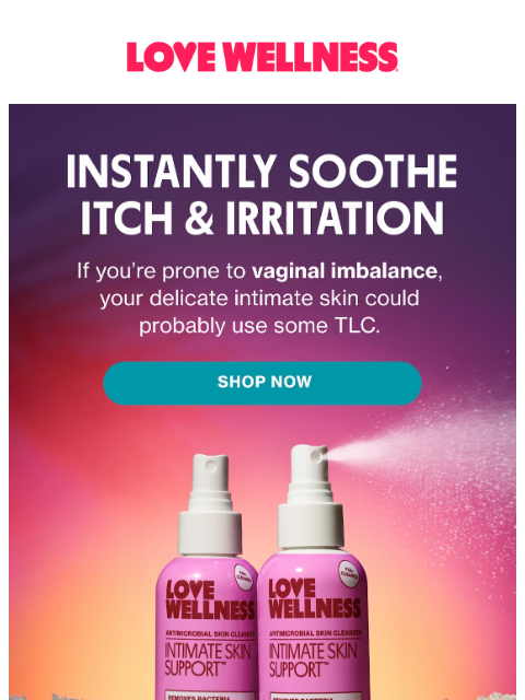 lovewellness newsletter: BV-friendly hypochlorous acid