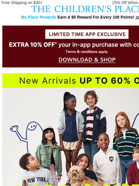 childrensplace newsletter: Your First Look at Back-to-School Arrivals: Up to ...