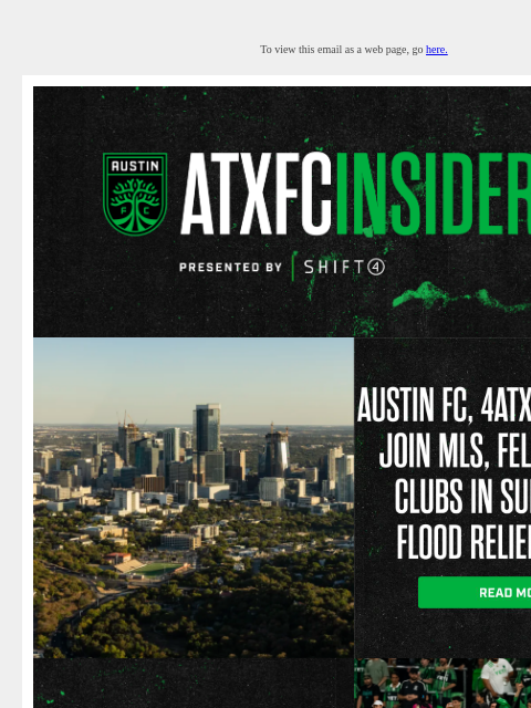 austinfc newsletter: ATXFC Insider: Flood Relief Efforts, All-Star Tick...