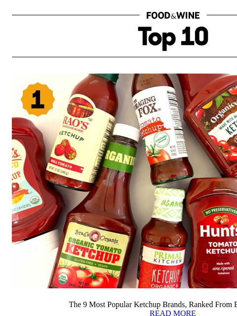 foodandwine newsletter: The 9 Most Popular Ketchup Brands, Ranked From Bes...