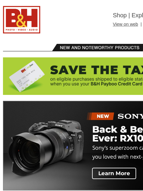 bhphotovideo newsletter: Sony RX10 V: The Wait is Finally Over! + New Gear ...