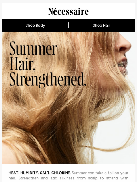 necessaire newsletter: Stronger Hair. For Summer.