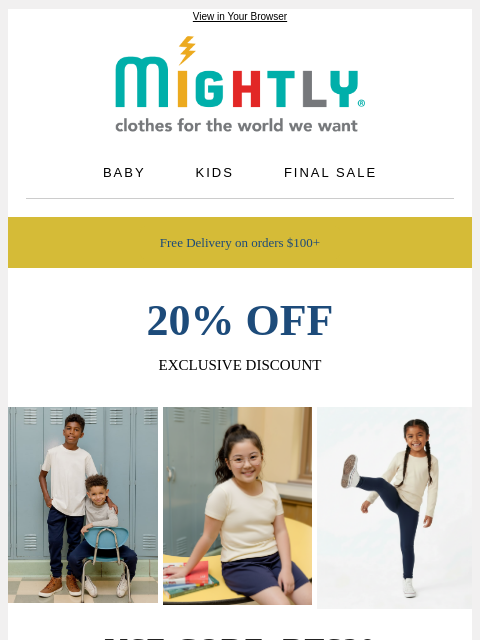 mightly newsletter: School Dress Code Magic: Save 20% Today! ✨