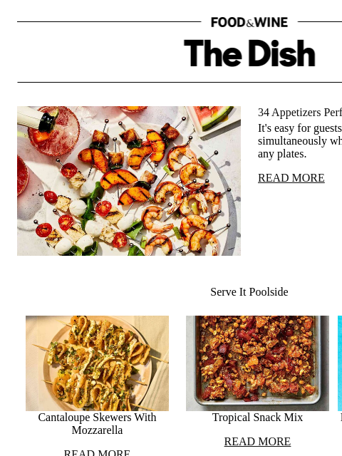 foodandwine newsletter: 34 Appetizers Perfect for Mingling