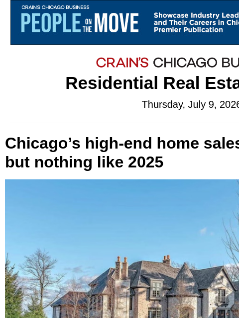crainalerts newsletter: Mansion market still running hot