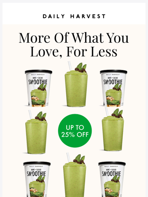 daily-harvest newsletter: Buy more, save more