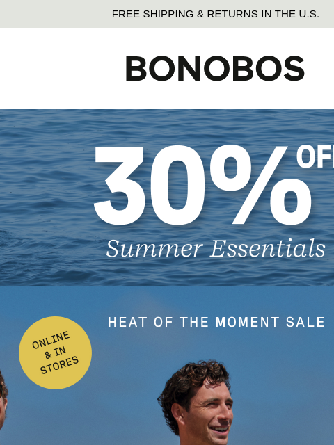 bonobos newsletter: 30% Off Special: Sweater Polos Made for Heat Waves