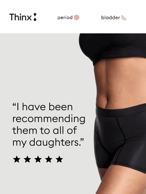 shethinx newsletter: 👍 Mom-approved period undies