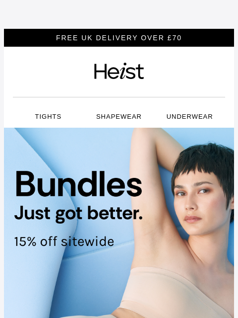 heist-studios newsletter: Any three products: 15% off