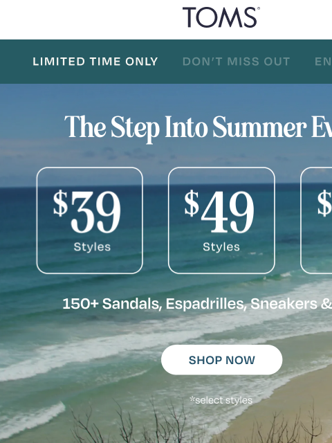 toms newsletter: 👉 Step Into Summer Deals Start NOW