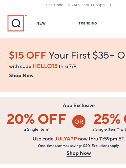 qvcemail newsletter: Dive Into Deals! App-Exclusive Offer