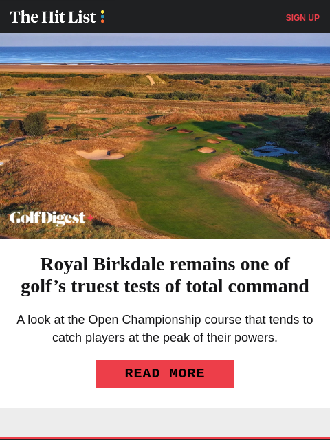 golfdigest newsletter: PGA Tour is saying goodbye to storied venue