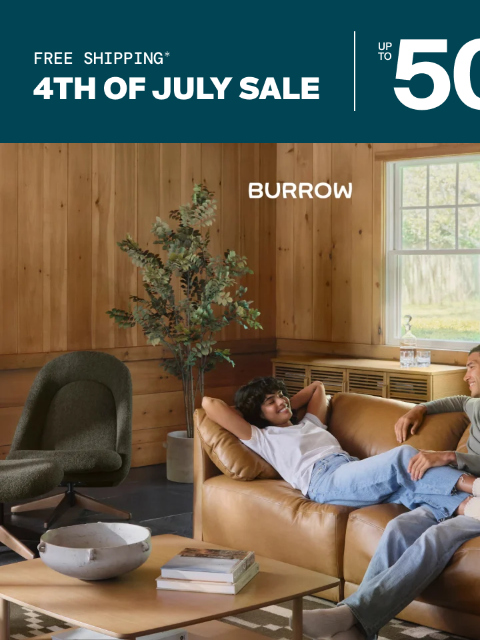 burrow newsletter: Up to 50% off seating right now