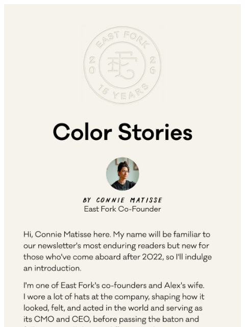 eastfork newsletter: "A whole new world of color"