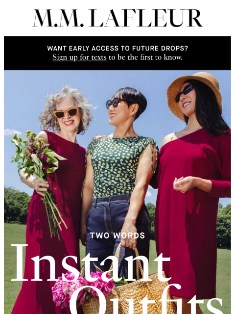mmlafleur newsletter: JUST DROPPED: 30-Second Dresses