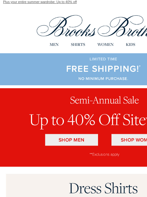 brooksbrothers newsletter: Mix & Match 40% off 3 or more: shirts, polos, pant...