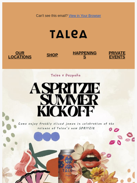 taleabeer newsletter: Spritzie Summer + Free Jamón 🍊☀️🍹