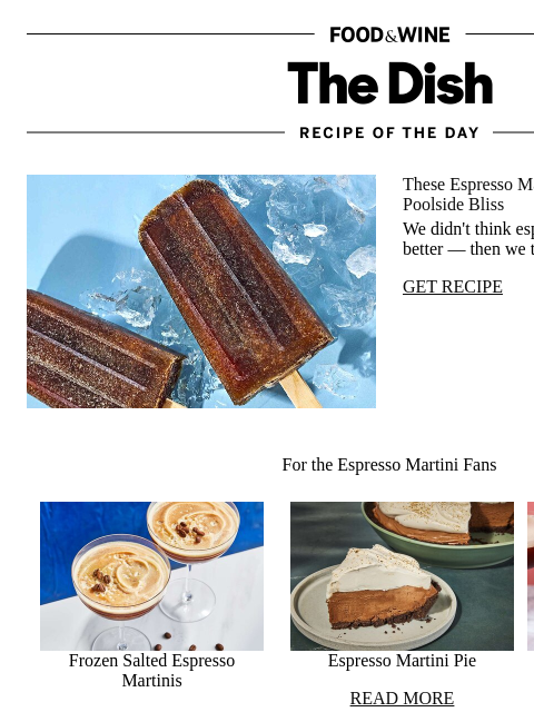 foodandwine newsletter: Espresso Martini Pops