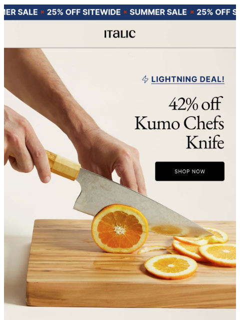 italic newsletter: 42% off Japanese Chefs Knife | Lightning Deal