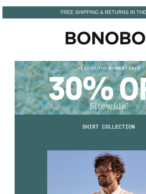 bonobos newsletter: 30% Off Brand New Shirts (!!)