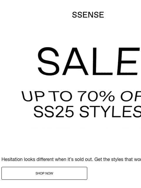 ssense newsletter: You Won't See These Again