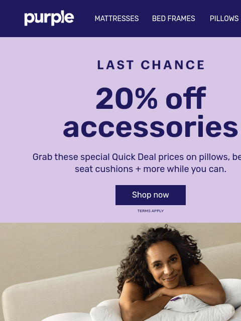 purple newsletter: Going, gone: 20% off neck-cradling pillows + more