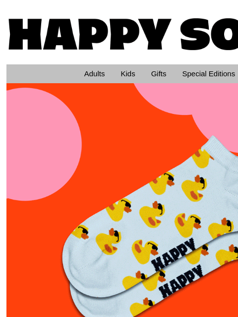 happysocks newsletter: Hotter Days, Cooler Socks—Now Up to 60% Off