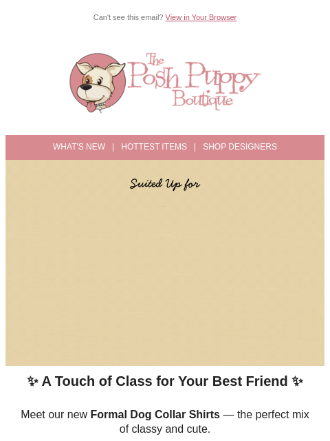 poshpuppyboutique newsletter: Polished Pups Only: Shop Our New Collar Shirts