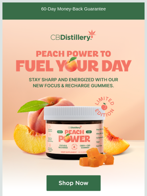 thecbdistillery newsletter: Peach Power to Fuel Your Day