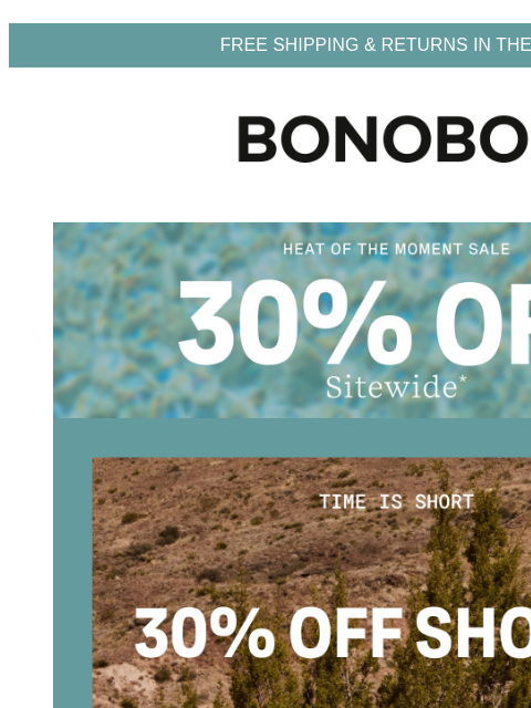 bonobos newsletter: Shorts Are 30% Off, Folks