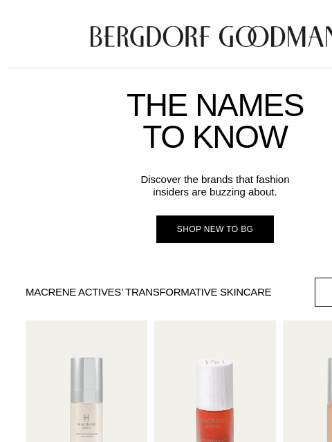 bergdorfgoodman newsletter: The New Names to Know
