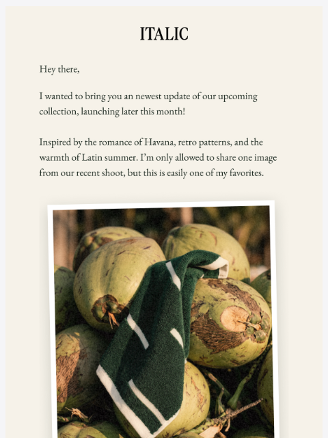 italic newsletter: Preview: the Havana Collection