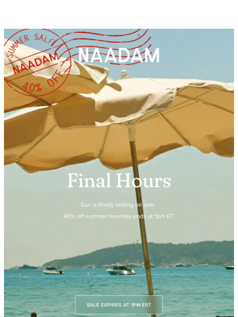 naadam newsletter: Final Call: 40% off
