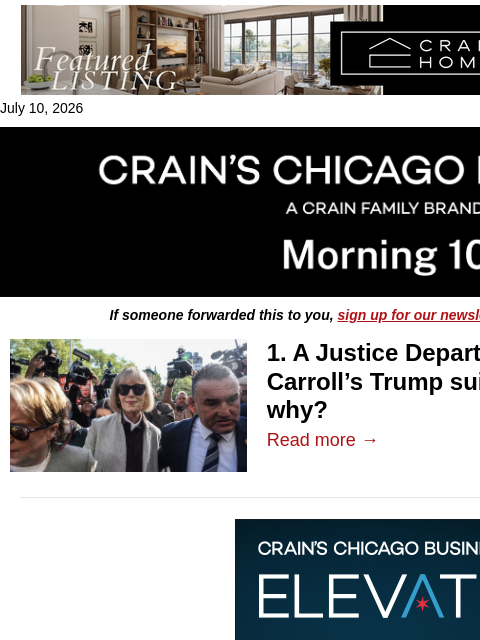 crainalerts newsletter: Justice department turns to Chicago on E. Jean Car...