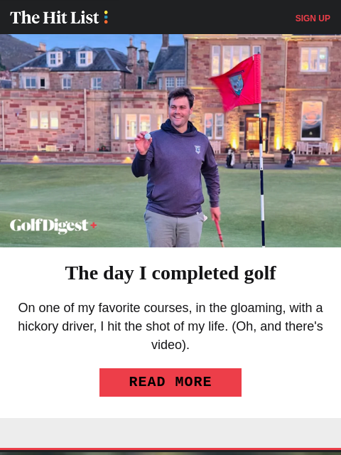 golfdigest newsletter: The day our writer completed golf