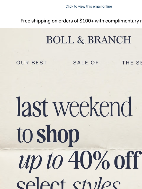 bollandbranch newsletter: Summer Sale ends this weekend