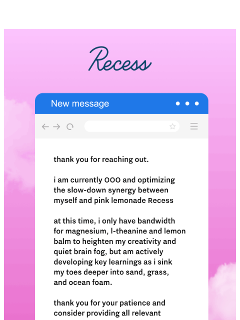 takearecess newsletter: message in a Recess can