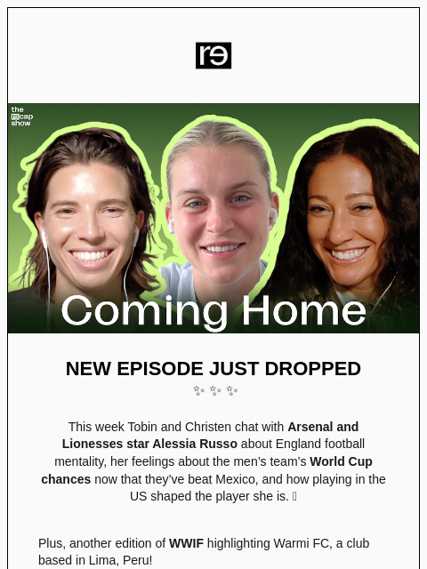 re-website newsletter: World Cup Dreams with Alessia Russo🏆