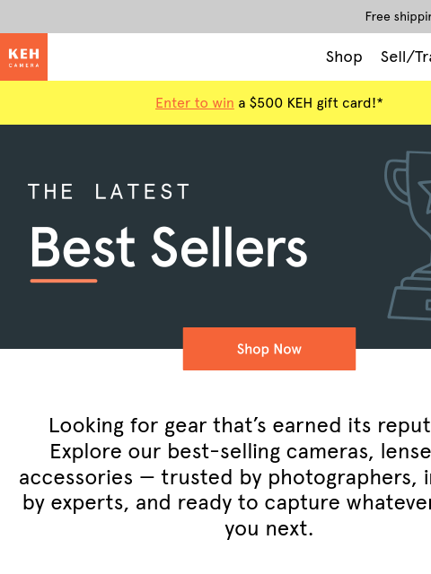 keh newsletter: Shop Our Best-Selling Camera Gear 📸