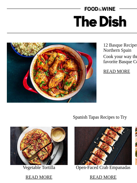 foodandwine newsletter: 12 Basque Recipes to Savor the Flavors of Northern...