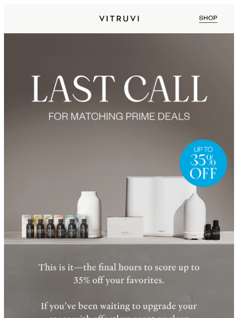 vitruvi newsletter: LAST CHANCE: Prime Day Sales! 🚨