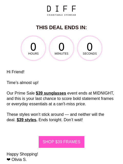 diffeyewear newsletter: FINAL HOURS! Prime Sale $39 Sunglasses Won't Last ...