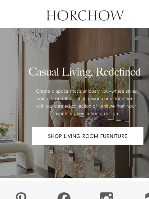 horchow newsletter: Your dream living room is here