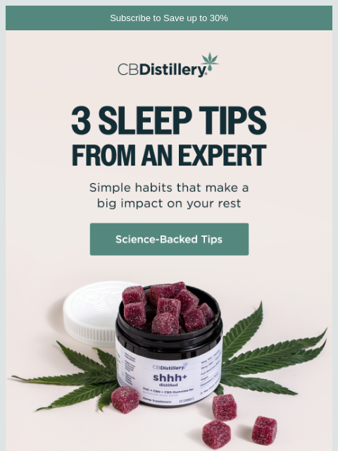 thecbdistillery newsletter: 3 Sleep Tips from an Expert
